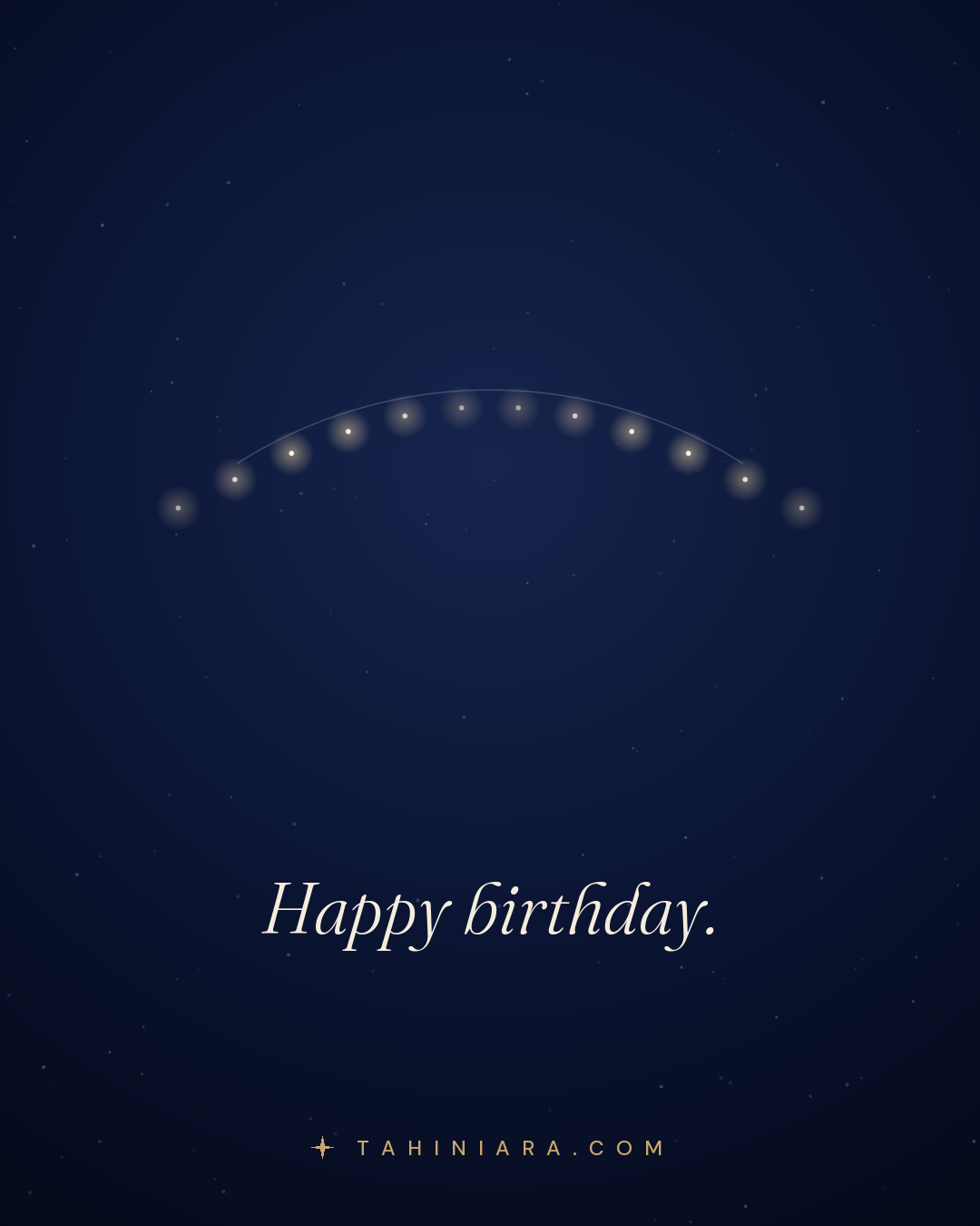 A quiet card: Happy birthday.