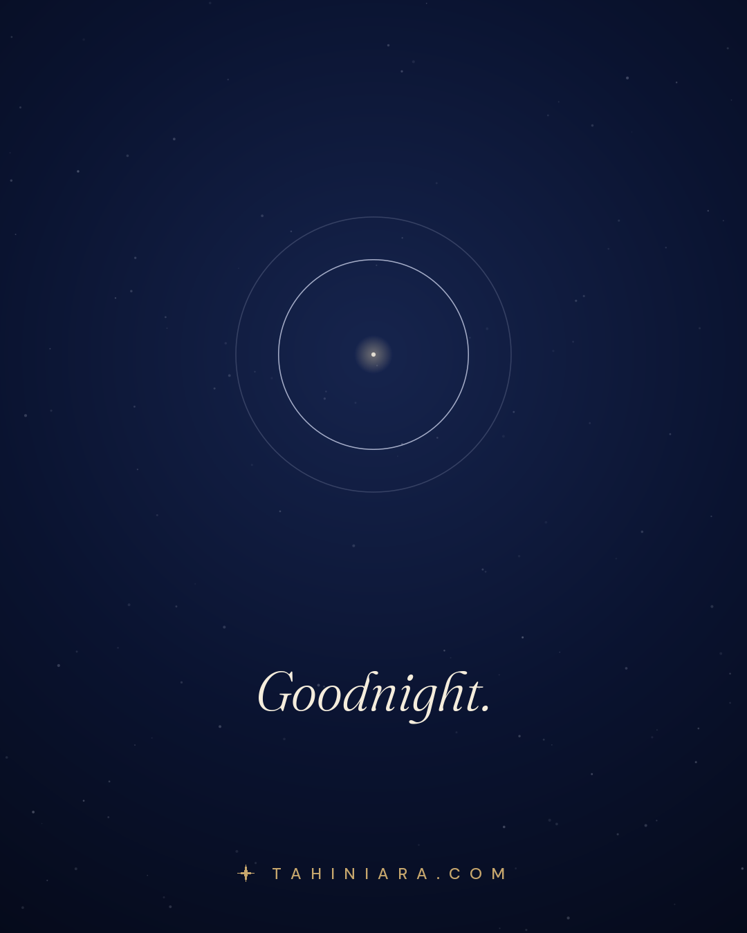 A quiet card: Goodnight.