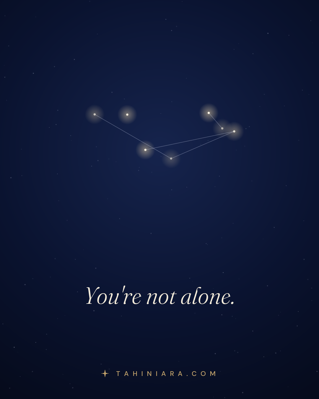 A quiet card: You're not alone.