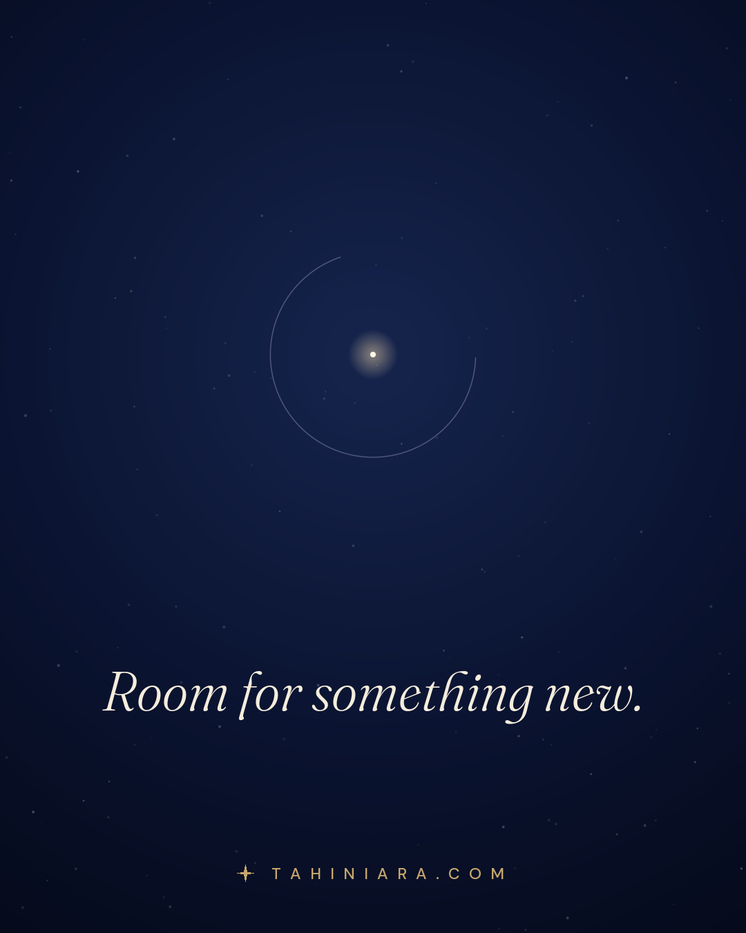 A quiet card: Room for something new.
