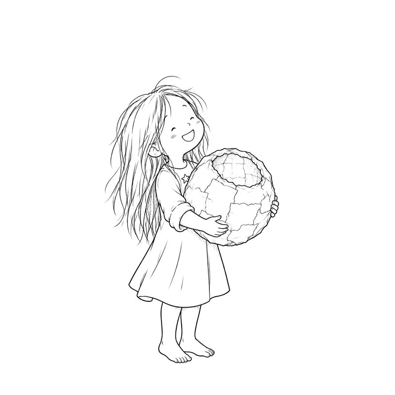 Coloring page: Vega and her ball