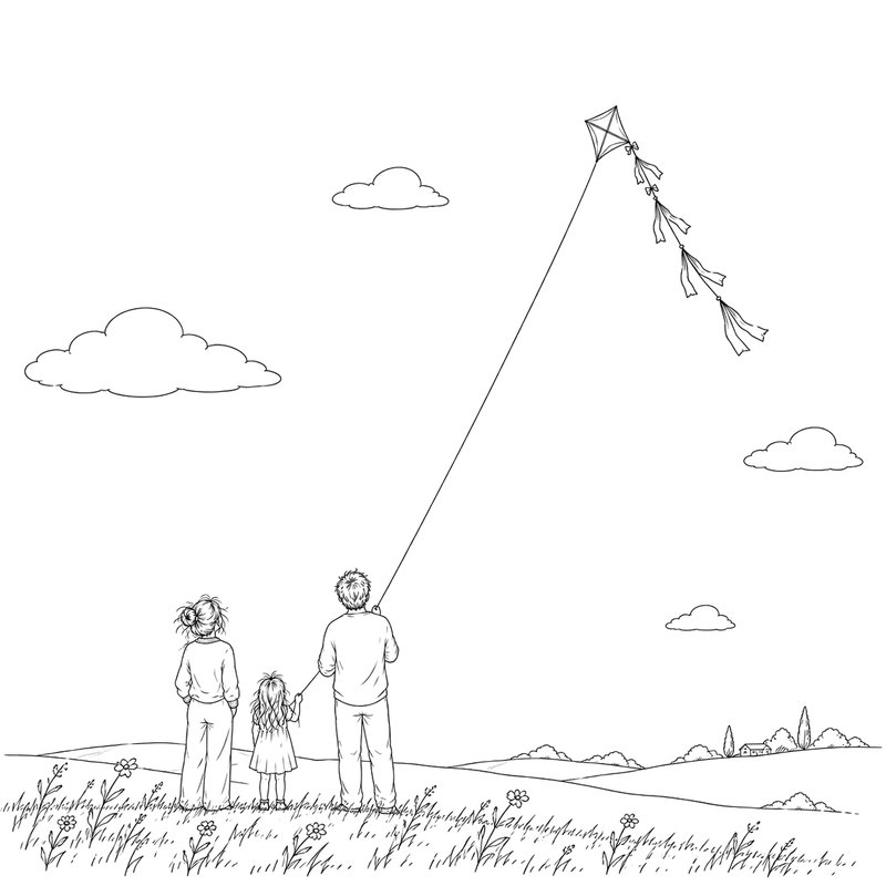 Coloring page: Vega and the kite